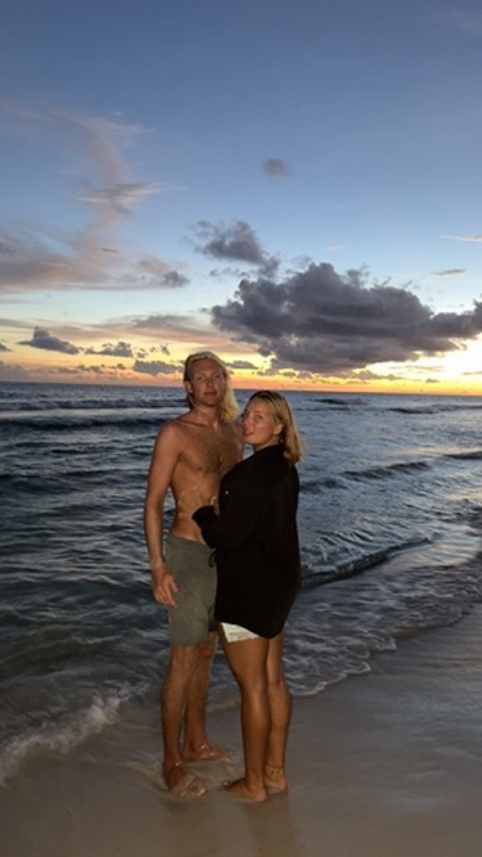 Couples portrait at Panama City Beach sunset
