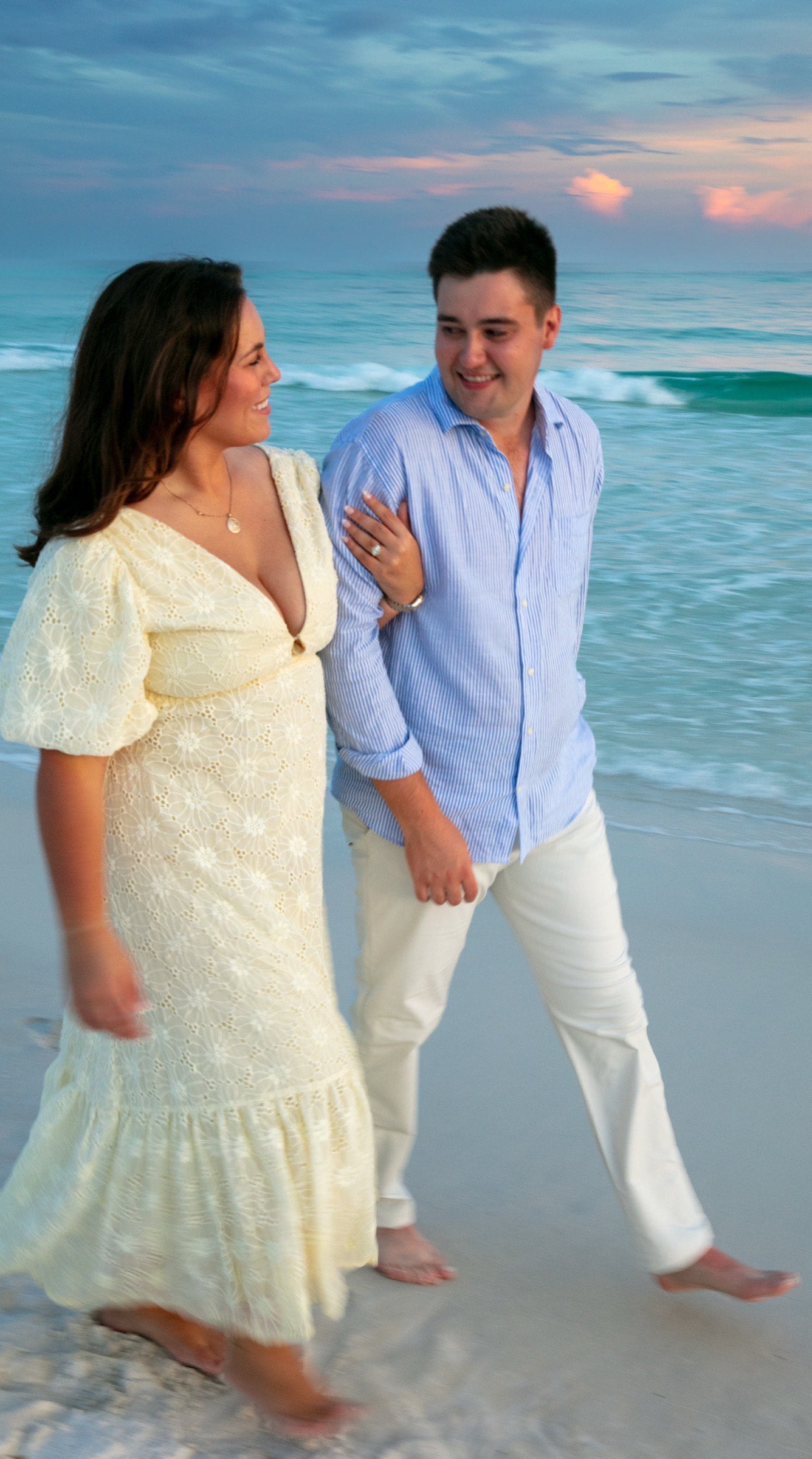 Couple at Panama City Beach emerald water